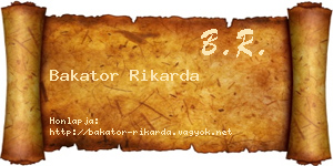 Bakator Rikarda névjegykártya